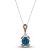 Thumbnail Image 0 of Le Vian Natural Blue Topaz Pendant Necklace 1/2 ct tw Round 14K Vanilla Gold 19"