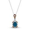 Thumbnail Image 1 of Le Vian Natural Blue Topaz Pendant Necklace 1/2 ct tw Round 14K Vanilla Gold 19"
