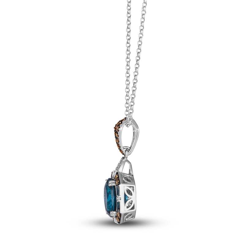 Main Image 2 of Le Vian Natural Blue Topaz Pendant Necklace 1/2 ct tw Round 14K Vanilla Gold 19"