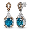 Thumbnail Image 0 of Le Vian Natural Blue Topaz Pendant Earrings 7/8 ct tw Diamonds 14K Vanilla Gold