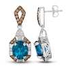 Thumbnail Image 1 of Le Vian Natural Blue Topaz Pendant Earrings 7/8 ct tw Diamonds 14K Vanilla Gold