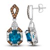 Thumbnail Image 2 of Le Vian Natural Blue Topaz Pendant Earrings 7/8 ct tw Diamonds 14K Vanilla Gold