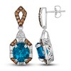 Thumbnail Image 1 of Le Vian Natural Blue Topaz Pendant Earrings 7/8 ct tw Diamonds 14K Vanilla Gold