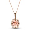 Thumbnail Image 1 of Le Vian Natural Morganite Pendant Necklace 1/2 ct tw Diamonds 14K Strawberry Gold 19"