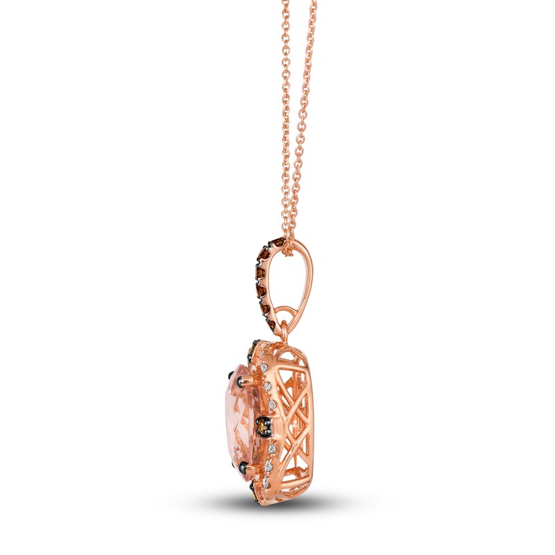 Main Image 2 of Le Vian Natural Morganite Pendant Necklace 1/2 ct tw Diamonds 14K Strawberry Gold 19"