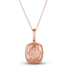 Thumbnail Image 3 of Le Vian Natural Morganite Pendant Necklace 1/2 ct tw Diamonds 14K Strawberry Gold 19"