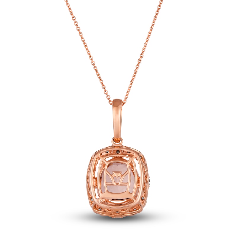 Main Image 3 of Le Vian Natural Morganite Pendant Necklace 1/2 ct tw Diamonds 14K Strawberry Gold 19"