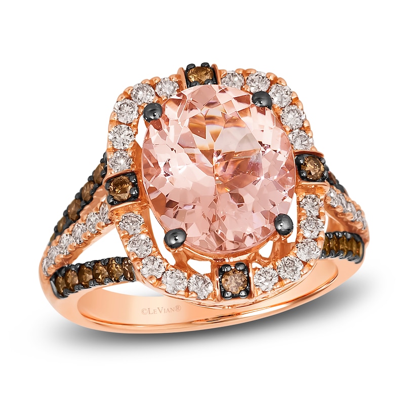 Main Image 1 of Le Vian Natural Morganite Ring 1 ct tw Diamonds 14K Strawberry Gold