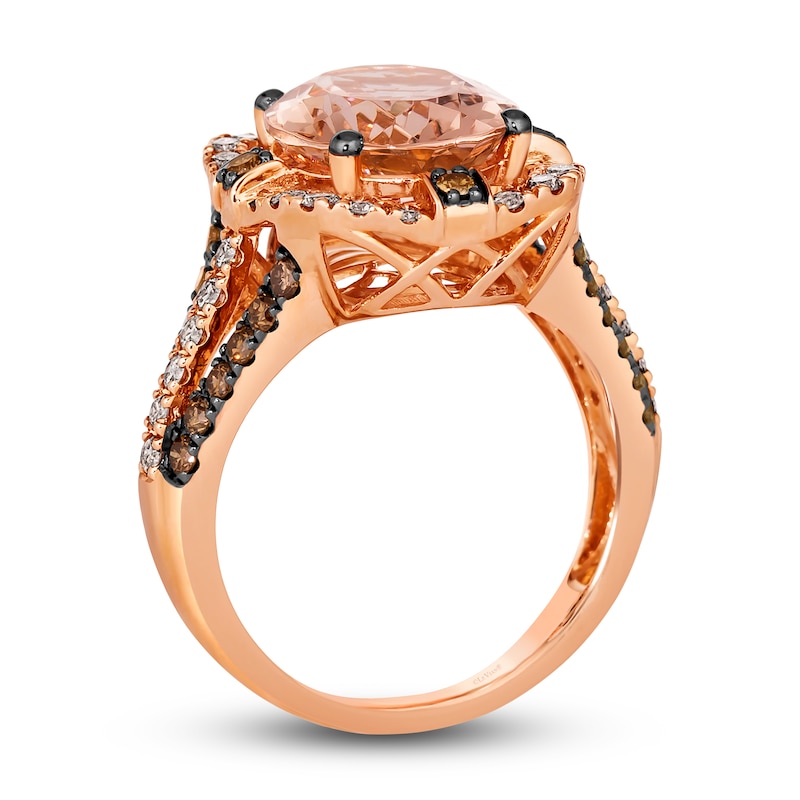 Main Image 2 of Le Vian Natural Morganite Ring 1 ct tw Diamonds 14K Strawberry Gold