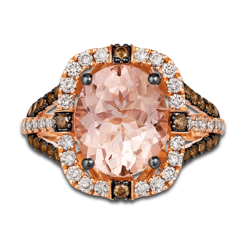 Main Image 3 of Le Vian Natural Morganite Ring 1 ct tw Diamonds 14K Strawberry Gold