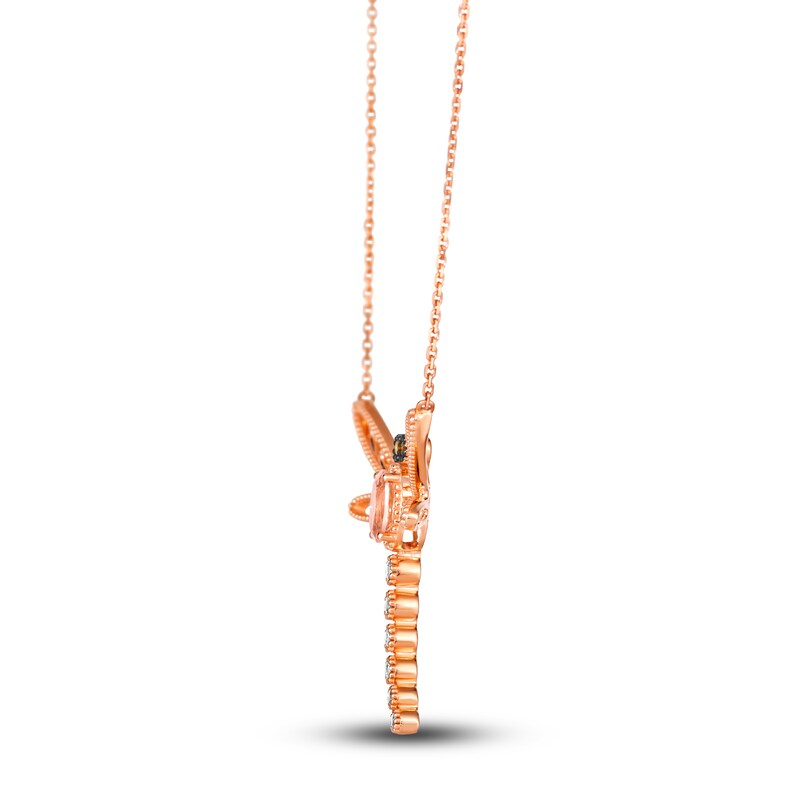 Main Image 2 of Le Vian Natural Morganite Dragonfly Necklace 1/5 ct tw Diamonds 14K Strawberry Gold 19"