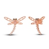 Thumbnail Image 1 of Le Vian Natural Morganite Dragonfly Stud Earrings 1/6 ct tw Diamonds 14K Strawberry Gold