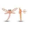 Thumbnail Image 1 of Le Vian Natural Morganite Dragonfly Stud Earrings 1/6 ct tw Diamonds 14K Strawberry Gold