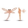 Thumbnail Image 2 of Le Vian Natural Morganite Dragonfly Stud Earrings 1/6 ct tw Diamonds 14K Strawberry Gold
