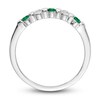 Thumbnail Image 2 of Natural Emerald Wedding Band 1/10 ct tw Round 14K White Gold