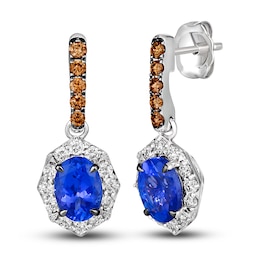 Le Vian Natural Tanzanite Earrings 5/8 ct tw Diamonds 14K Vanilla Gold