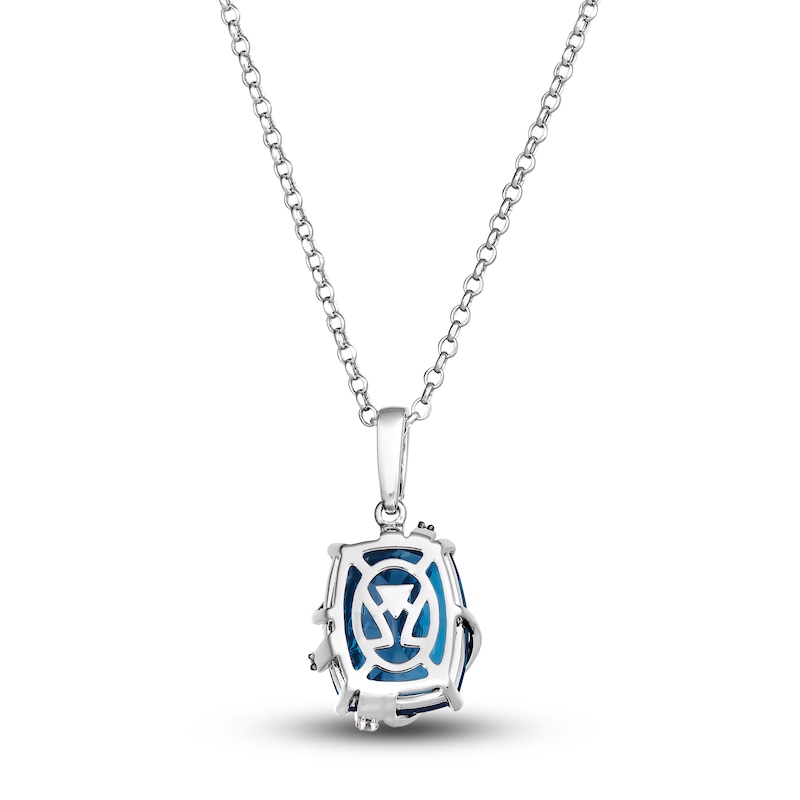 Le Vian Natural Blue Topaz Pendant Necklace 1/4 ct tw Diamonds 14K Vanilla Gold 19"