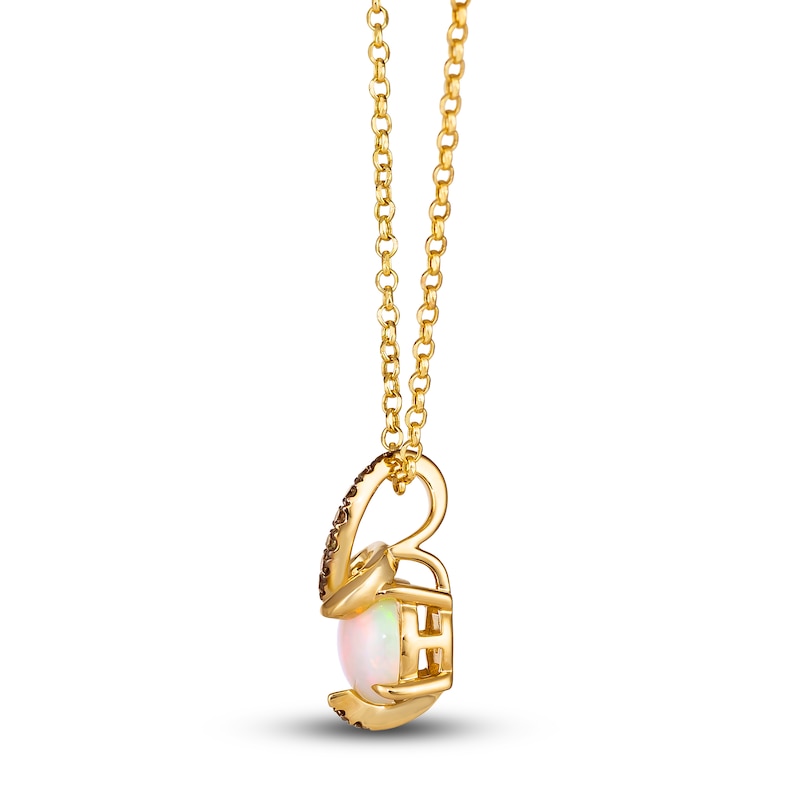 Main Image 2 of Le Vian Wrapped In Chocolate Diamond Natural Opal Necklace 1/8 ct tw Round 14K Honey Gold 19"