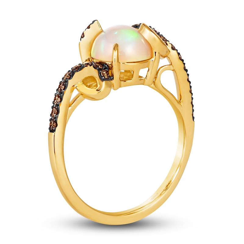 Main Image 2 of Le Vian Wrapped In Chocolate Natural Opal/Diamond Ring 1/4 ct tw Round 14K Honey Gold