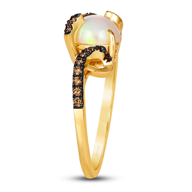 Main Image 3 of Le Vian Wrapped In Chocolate Natural Opal/Diamond Ring 1/4 ct tw Round 14K Honey Gold
