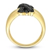Thumbnail Image 2 of Y-Knot Black Diamond Ring 1/4 ct tw Round 14K Yellow Gold
