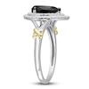 Thumbnail Image 1 of Y-Knot Black Diamond Ring 2-1/3 ct tw Pear/Round 14K Two-Tone Gold