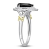 Thumbnail Image 2 of Y-Knot Black Diamond Ring 2-1/3 ct tw Pear/Round 14K Two-Tone Gold