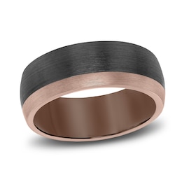Men's Wedding Band Brown/Black Tungsten 8.0mm