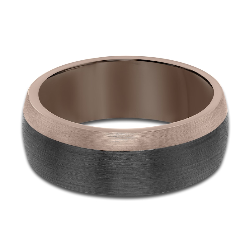Main Image 3 of Men's Wedding Band Brown/Black Tungsten 8.0mm