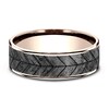 Thumbnail Image 3 of Chevron Wedding Band Tantalum/14K Rose Gold 7.5mm