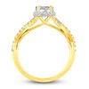 Thumbnail Image 2 of Diamond Oval Halo Engagement Ring 1 ct tw Round 14K Yellow Gold