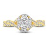 Thumbnail Image 3 of Diamond Oval Halo Engagement Ring 1 ct tw Round 14K Yellow Gold