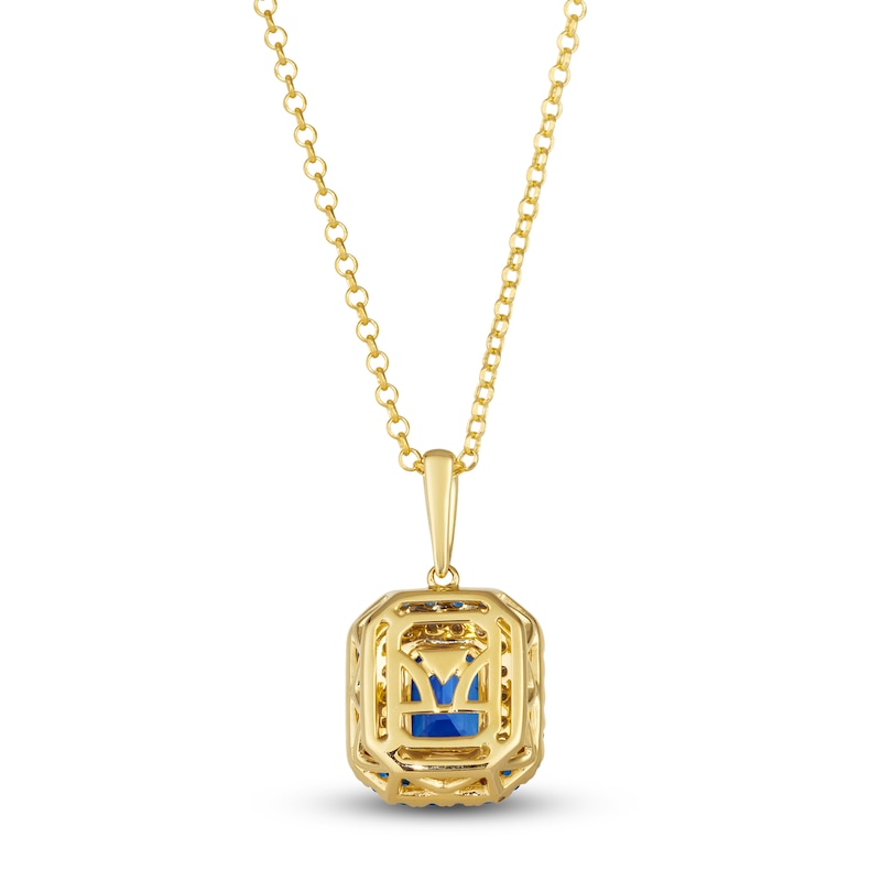 Le Vian Natural Tanzanite & Natural Sapphire Pendant Necklace 1/3 ct tw Diamonds 14K Honey Gold 19"