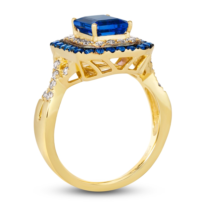 Main Image 2 of Le Vian Natural Tanzanite & Natural Sapphire Ring 1/2 ct tw Diamonds 14K Honey Gold