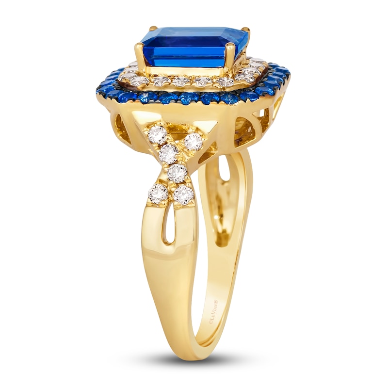 Main Image 3 of Le Vian Natural Tanzanite & Natural Sapphire Ring 1/2 ct tw Diamonds 14K Honey Gold