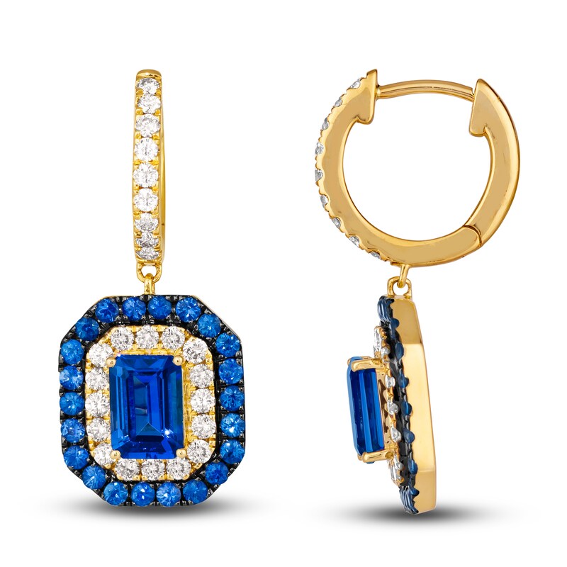 Main Image 2 of Le Vian Natural Tanzanite & Natural Sapphire Earrings 7/8 ct tw Diamonds 14K Honey Gold