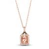 Thumbnail Image 1 of Le Vian Natural Morganite Pendant Necklace 1/2 ct tw Diamonds 14K Strawberry Gold 19"