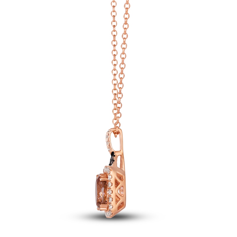 Main Image 2 of Le Vian Natural Morganite Pendant Necklace 1/2 ct tw Diamonds 14K Strawberry Gold 19"