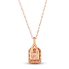 Thumbnail Image 3 of Le Vian Natural Morganite Pendant Necklace 1/2 ct tw Diamonds 14K Strawberry Gold 19"