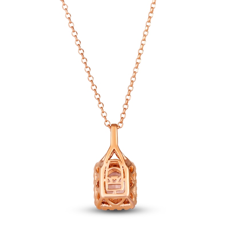Main Image 3 of Le Vian Natural Morganite Pendant Necklace 1/2 ct tw Diamonds 14K Strawberry Gold 19"