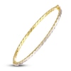 Thumbnail Image 1 of Italia D'Oro Diamond-Cut Tube Bangle Bracelet 14K Yellow Gold 3.0mm