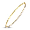 Thumbnail Image 2 of Italia D'Oro Diamond-Cut Tube Bangle Bracelet 14K Yellow Gold 3.0mm