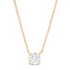 Thumbnail Image 0 of Lab-Created Diamond Solitaire Necklace 1 ct tw Round 14K Yellow Gold 19" (SI2/F)