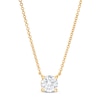 Thumbnail Image 1 of Lab-Grown Diamond Solitaire Necklace 1 ct tw Round 14K Yellow Gold 19" (SI2/F)
