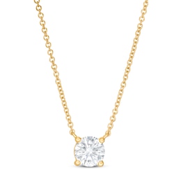 Lab-Grown Diamond Solitaire Necklace 1 ct tw Round 14K Yellow Gold 19" (SI2/F)