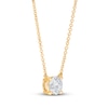 Thumbnail Image 2 of Lab-Grown Diamond Solitaire Necklace 1 ct tw Round 14K Yellow Gold 19" (SI2/F)
