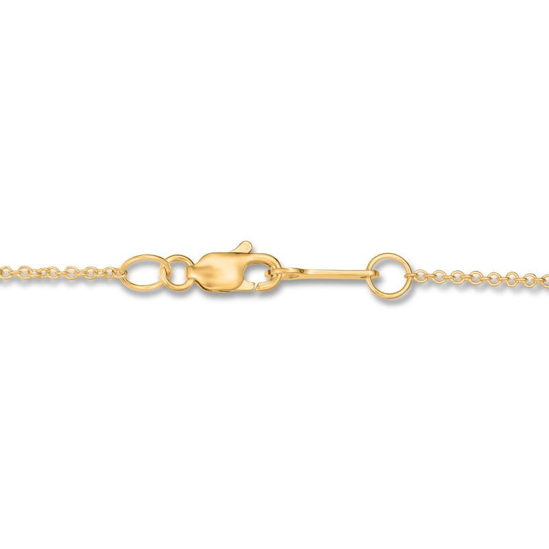 Main Image 3 of Lab-Grown Diamond Solitaire Necklace 1 ct tw Round 14K Yellow Gold 19" (SI2/F)
