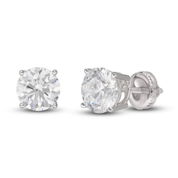 Lab-Grown Diamond Solitaire Stud Earrings 5 ct tw Round 14K White Gold (SI2/F)