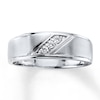 Thumbnail Image 1 of Men's Diamond Anniversary Band 1/10 ct tw Round 14K White Gold