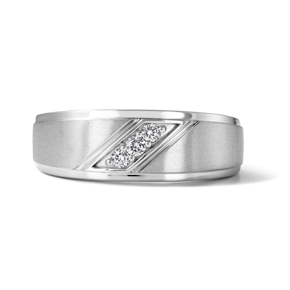 Men's Diamond Anniversary Band 1/10 ct tw Round 14K White Gold